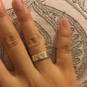 Madwell Silver Glider Clasp Ring Size 6